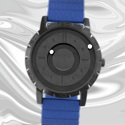 Komet Black synthetic leather magnetic blue