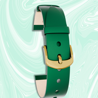 Bracelet cuir satin vert (Bella)