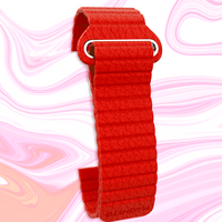 synthetic leather magnetic red