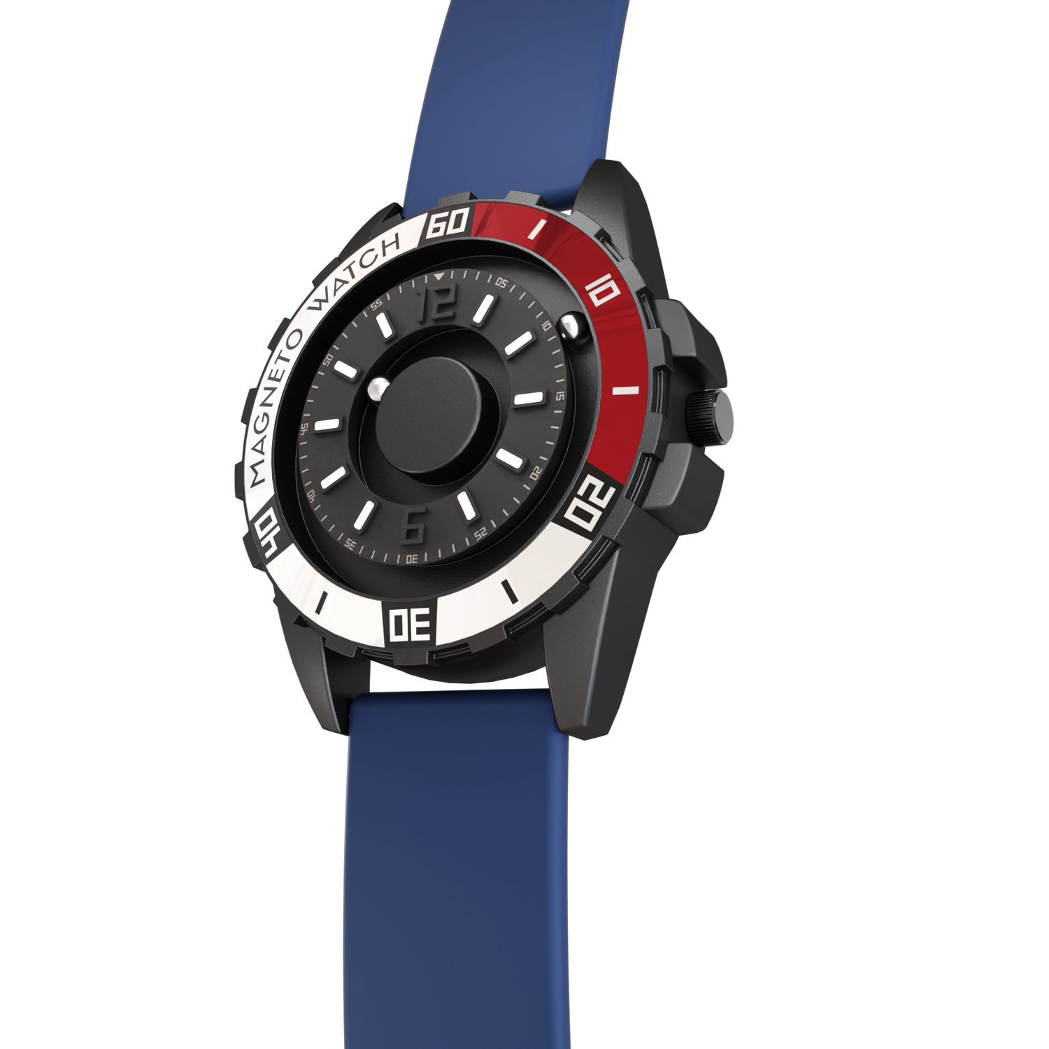 MAGNETO Uranus Red Silicone Black Wristwatch – Magneto Watch