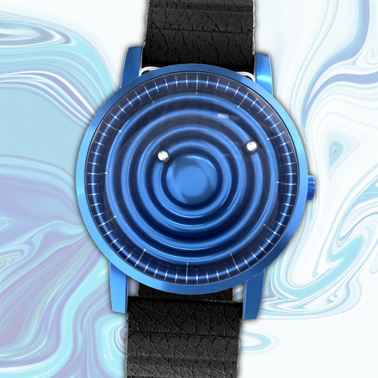 Wave Blue synthetic leather magnetic black (with glass)