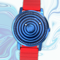 Wave Blue synthetic leather magnetic red (with glass)