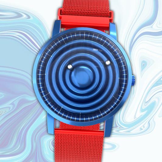 Wave Blue mesh magnetic red (with glass)