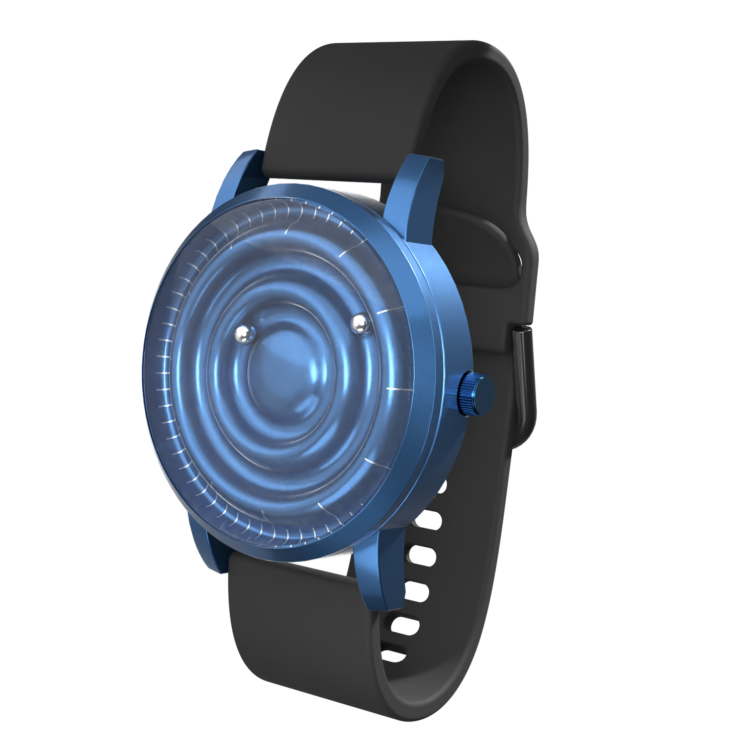 Wave Blue silicone black (with glass)