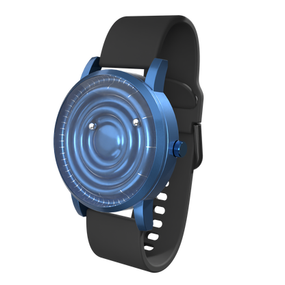 Wave Blue silicone black (with glass)