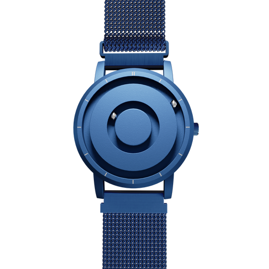 MAGNETO Jupiter Blue Leather Magnetic Blue Wristwatch – Magneto Watch