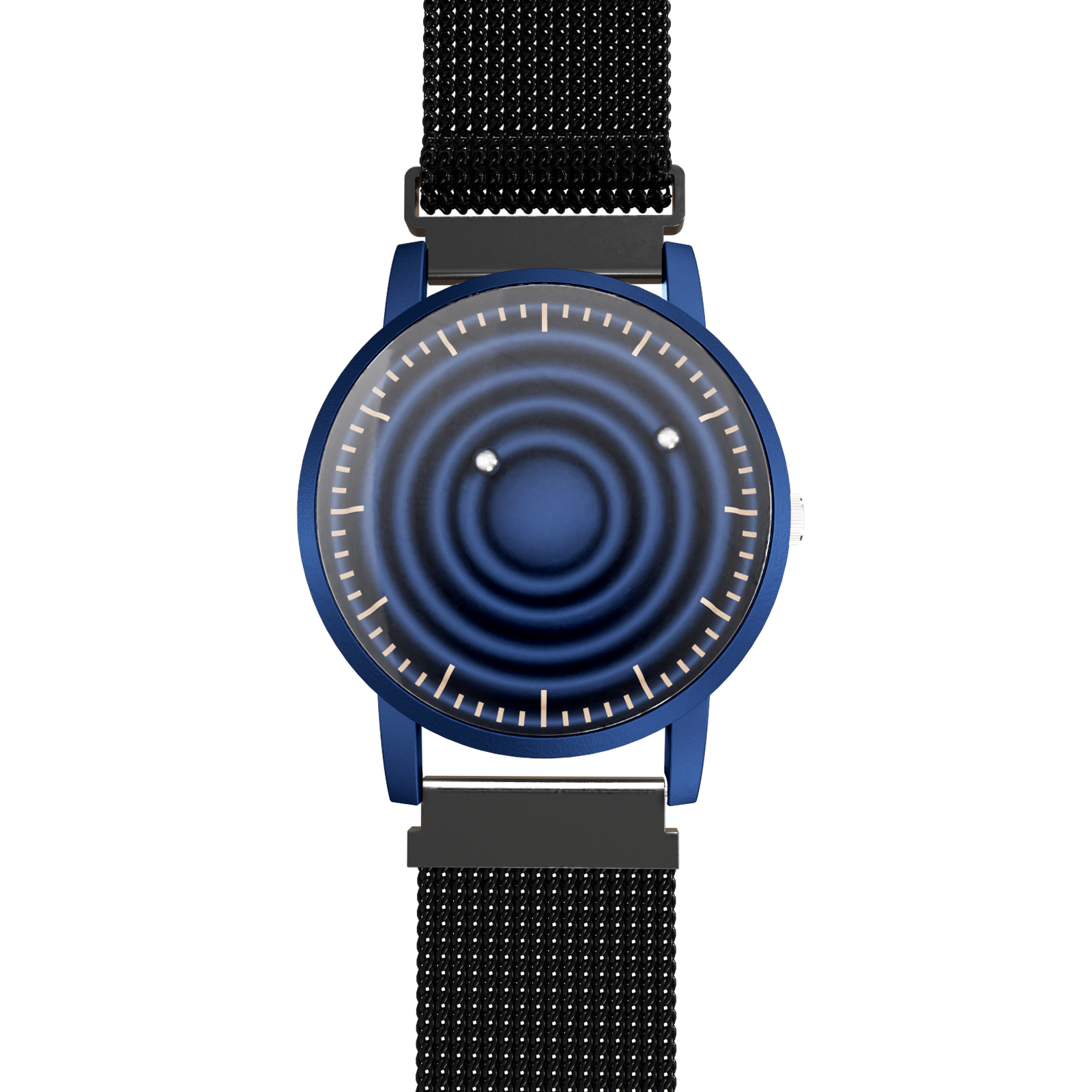 MAGNETO Wave Blue Mesh Magnetic Black Wristwatch