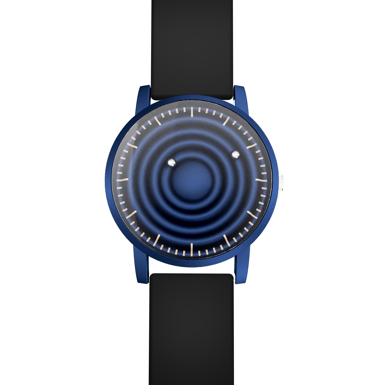 Magneto-Watch-Wave-Blue-Silikon-Schwarz-Front